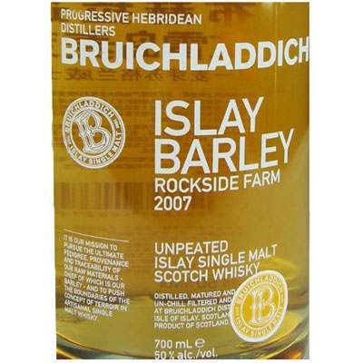 布赫拉迪艾雷岛大麦单一麦芽苏格兰威士忌2007版 Bruichladdich Islay Barley Unpeated Single Malt Scotch Whisky 2007 700ml