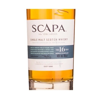 斯卡帕16年单一麦芽苏格兰威士忌 Scapa Aged 16 Years Single Malt Scotch Whisky 700ml