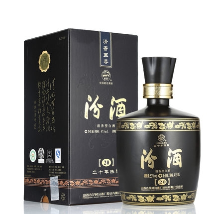 53度汾酒二十年陈酿金奖黑坛 475ml