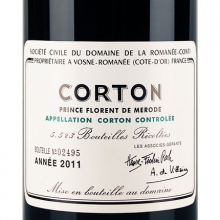 罗曼尼康帝酒庄高登特级园干红葡萄酒 Domaine de la Romanee-Conti Corton Grand Cru 750ml