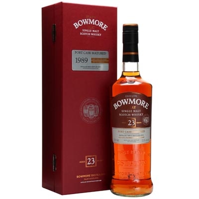波摩23年1989波特原桶单一麦芽苏格兰威士忌 Bowmore Aged 23 Years 1989 Port Matured Islay Single Malt Scotch Whisky 700ml