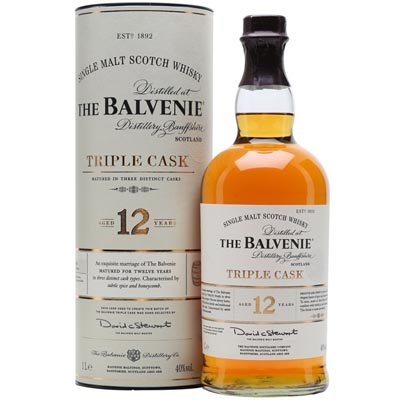 百富12年三桶单一麦芽苏格兰威士忌 The Balvenie Aged 12 Years Triple Cask Litre Single Malt Scotch Whisky 1000ml