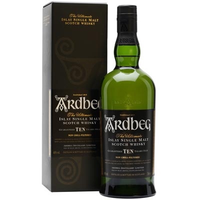 阿贝10年单一麦芽苏格兰威士忌 Ardbeg Guaranteed Ten Years Old Islay Single Malt Scotch Whisky 700ml