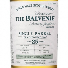 百富25年单桶单一麦芽苏格兰威士忌 The Balvenie 25YO Single Barrel Traditional Oak Single Malt Scotch Whisky 700ml