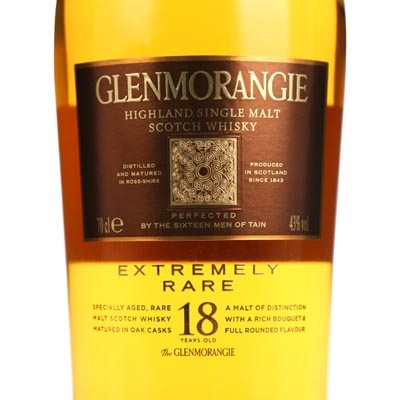 格兰杰18年单一麦芽苏格兰威士忌 Glenmorangie 18 Years Old Extremely Rare Highland Single Malt Scotch Whisky 700ml
