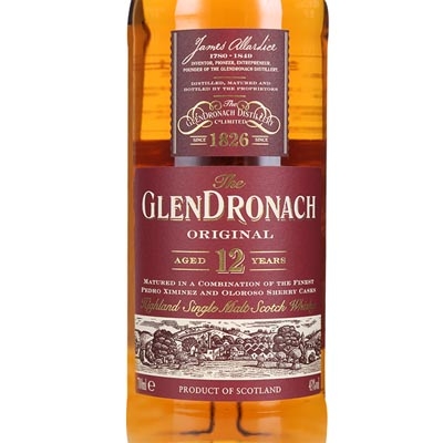 格兰多纳12年雪莉桶单一麦芽苏格兰威士忌 Glendronach Aged 12 Years Original Highland Single Malt Scotch Whisky 700ml