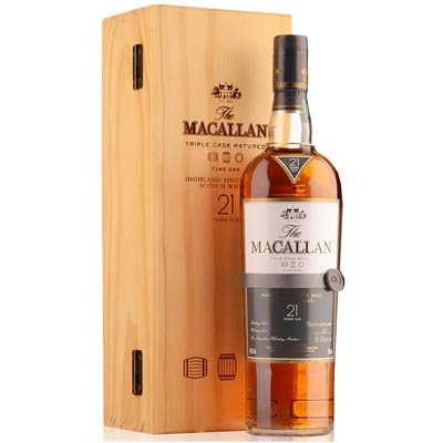 麦卡伦21年黄金三桶单一麦芽苏格兰威士忌 Macallan 21YO Fine Oak Triple Cask Matured Highland Single Malt Scotch Whisky 700ml