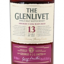 格兰威特13年雪莉桶单一麦芽苏格兰威士忌 Glenlivet 13 Year Old Sherry Cask Single Malt Scotch Whisky 700ml