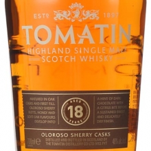 汤玛丁18年欧罗洛索雪莉桶单一麦芽苏格兰威士忌 Tomatin 18YO Oloroso Sherry Cask Highland Single Malt Scotch Whisky 700ml