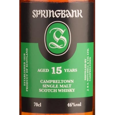 云顶15年单一麦芽苏格兰威士忌 Springbank Aged 15 Years Campbeltown Single Malt Scotch Whisky 700ml