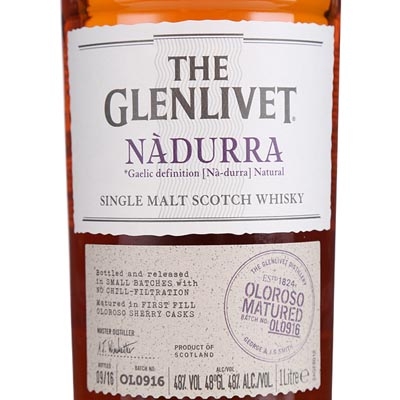 格兰威特纳朵拉雪莉桶单一麦芽苏格兰威士忌 Glenlivet Nadurra Oloroso Matured Single Malt Scotch Whisky 1000ml