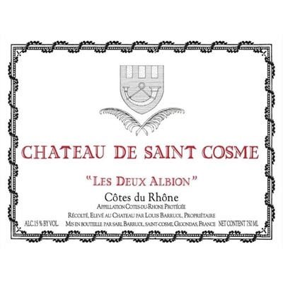 圣戈斯酒庄阿尔比恩干红葡萄酒 Chateau de Saint Cosme Cotes du Rhone Les Deux Albion 750ml