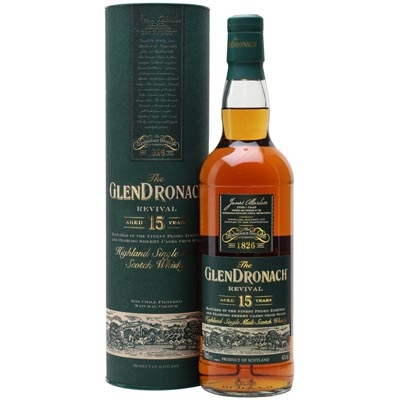 格兰多纳15年复兴雪莉桶单一麦芽苏格兰威士忌 Glendronach Aged 15 Years Revival Highland Single Malt Scotch Whisky 700ml