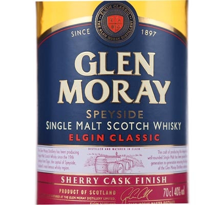 格兰莫雷雪莉桶窖藏单一麦芽苏格兰威士忌 Glen Moray Sherry Cask Finish Speyside Single Malt Scotch Whisky 700ml