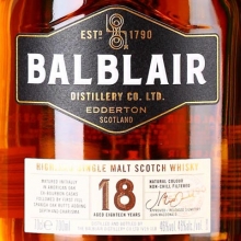 巴布莱尔18年单一麦芽苏格兰威士忌 Balblair 18 Year Old Highland Single Malt Scotch Whisky 700ml