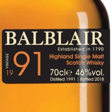 巴布莱尔1991年第三版单一麦芽苏格兰威士忌 Balblair Vintage 1991 3rd Release Highland Single Malt Scotch Whisky 700ml
