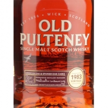 富特尼1983年单一麦芽苏格兰威士忌 Old Pulteney 1983 Vintage Highland Single Malt Scotch Whisky 700ml