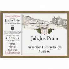 普朗酒庄格拉齐仙境园雷司令逐串精选白葡萄酒 Joh. Jos. Prum Graacher Himmelreich Riesling Auslese 750ml