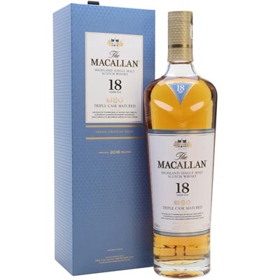 麦卡伦18年黄金三桶单一麦芽苏格兰威士忌 Macallan 18YO Fine Oak Triple Cask Matured Highland Single Malt Scotch Whisky 700ml