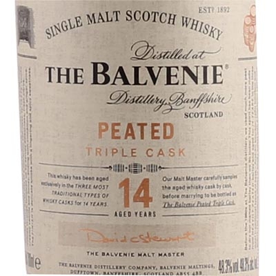 百富14年泥煤三桶单一麦芽苏格兰威士忌 Balvenie 14 Year Old Peated Triple Cask Single Malt Scotch Whisky 700ml