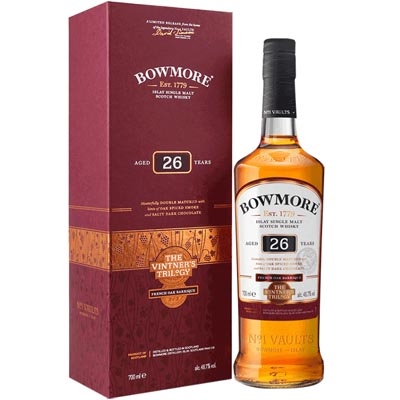 波摩酒庄三部曲第二部26年葡萄酒桶单一麦芽苏格兰威士忌 Bowmore 26 Year Old Wine Cask The Vintner's Trilogy Part 2 Single Malt Scotch Whisky 700ml