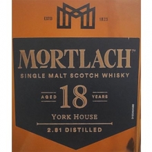 慕赫18年单一麦芽苏格兰威士忌 Mortlach 18 Years Old York House Single Malt Scotch Whisky 750ml