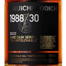 布赫拉迪1988/30年如意单一麦芽苏格兰威士忌 Bruichladdich Rare Cask Series 1988/30 The Untouchable Single Malt Scotch Whisky 700ml