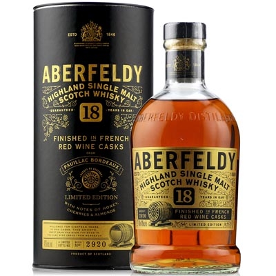 艾柏迪18年红酒桶单一麦芽苏格兰威士忌 Aberfeldy 18 Year Old Red Wine Cask Finish Single Malt Scotch Whisky 700ml