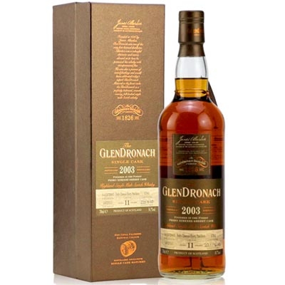 格兰多纳2003/11年PX雪莉单桶单一麦芽苏格兰威士忌 Glendronach 2003 11 Year Old PX Sherry Cask Single Malt Scotch Whisky 700ml