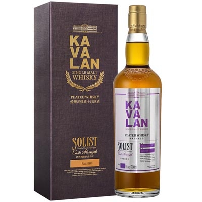 噶玛兰经典独奏烟熏泥煤原酒单一麦芽威士忌 Kavalan Solist Peated Cask Strength Single Malt Whisky 700ml