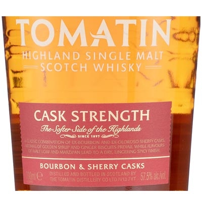 汤玛丁桶强单一麦芽苏格兰威士忌 Tomatin Cask Strength Highland Single Malt Scotch Whisky 700ml