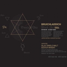 布赫拉迪星图8.1版单一麦芽苏格兰威士忌 Bruichladdich Black Art 8.1 26 Year Old Unpeated Islay Single Malt Scotch Whisky 700ml