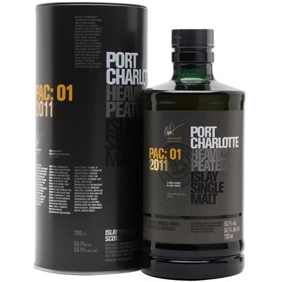 布赫拉迪波夏橡木桶探索2011版PAC:01单一麦芽苏格兰威士忌 Bruichladdich Port Charlotte PAC:01 2011 Heavily Peated Single Malt Scotch Whisky 700ml