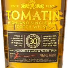 汤玛丁30年单一麦芽苏格兰威士忌 Tomatin 30YO Highland Single Malt Scotch Whisky 700ml