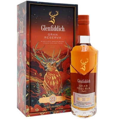 格兰菲迪21年单一麦芽苏格兰威士忌 Glenfiddich 21YO Reserva Rum Cask Finish Single Malt Scotch Whisky 700ml（新旧包装随机发货）