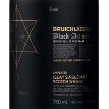 布赫拉迪星图9.1版单一麦芽苏格兰威士忌 Bruichladdich Black Art 9.1 29 Year Old Unpeated Islay Single Malt Scotch Whisky 700ml