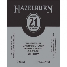 哈索本21年单一麦芽苏格兰威士忌 Hazelburn Aged 21 Years Campbeltown Single Malt Scotch Whisky 700ml