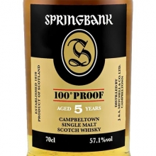 云顶5年100Proof坎贝尔镇单一麦芽苏格兰威士忌 Springbank Aged 5 Years 100 Proof Campbeltown Single Malt Scotch Whisky 700ml