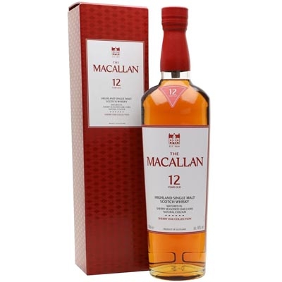 麦卡伦12年雪莉桶单一麦芽苏格兰威士忌 Macallan 12YO Sherry Oak Highland Single Malt Scotch Whisky 700ml